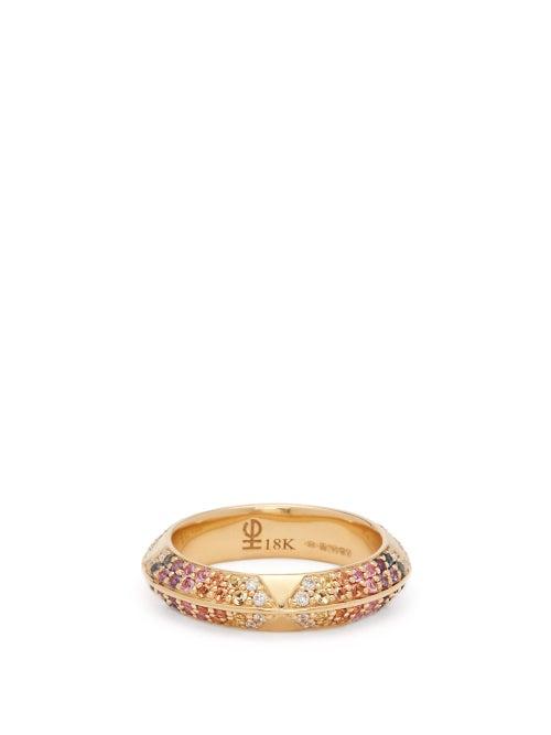 Matchesfashion.com Harwell Godfrey - Rosa Diamond, Sapphire & 18kt Gold Ring - Womens - Multi