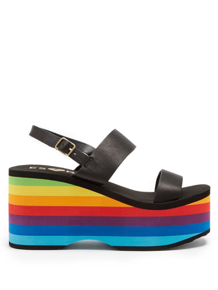 Es X Rd Copa Leather Wedge Sandals
