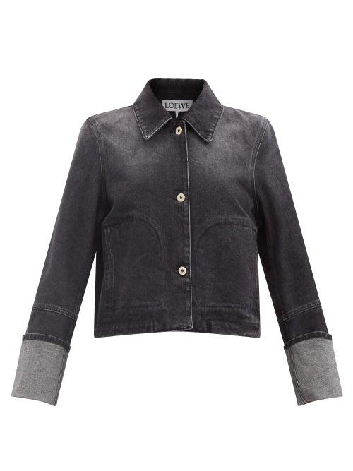 Matchesfashion.com Loewe - Cropped Denim Jacket - Womens - Black