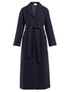 Matchesfashion.com The Row - Amoy Single Breasted Belted Cashmere Coat - Womens - Navy