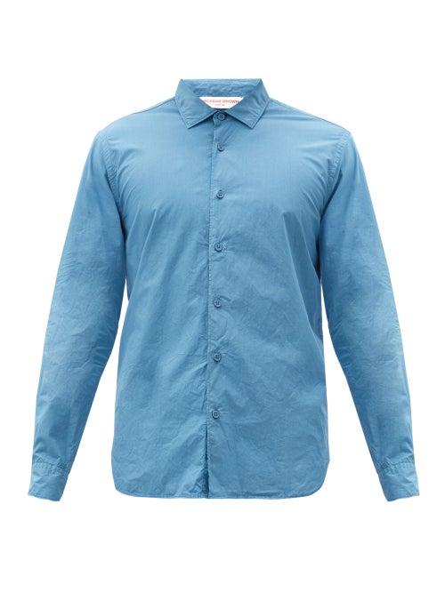 Matchesfashion.com Orlebar Brown - Giles Cotton-poplin Shirt - Mens - Blue