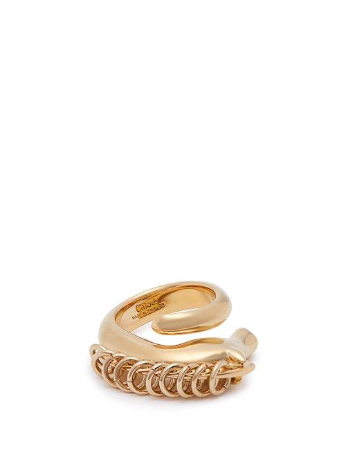 Matchesfashion.com Chlo - Arizona Horse Brass Ring - Womens - Gold