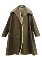 Loewe - Double-layered Cotton And Shearling Coat - Womens - Khaki