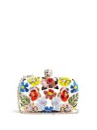 Alexander Mcqueen Floral-embellished Leather Box Clutch