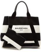 Balenciaga Stripe Canvas Tote Bag