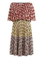 Matchesfashion.com Valentino - Spring Garden Print Pleated Dress - Womens - Multi