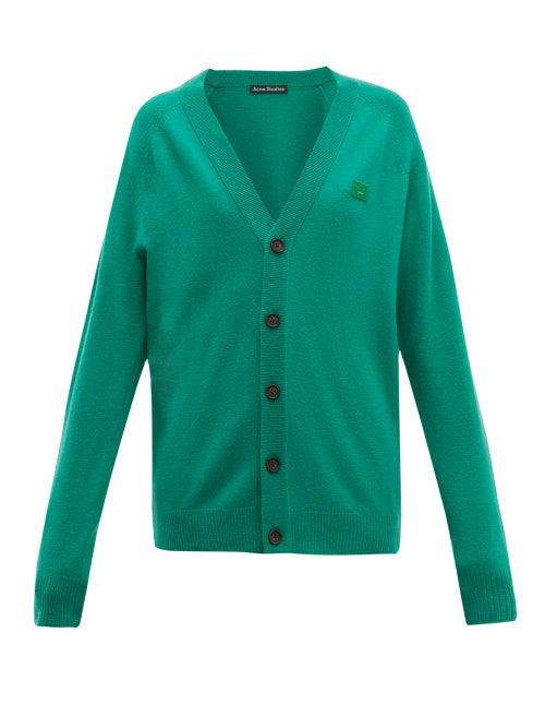 Matchesfashion.com Acne Studios - Neve Face Wool Cardigan - Womens - Green