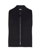 Matchesfashion.com Connolly - Zip Through Knitted Cotton Gilet - Mens - Navy