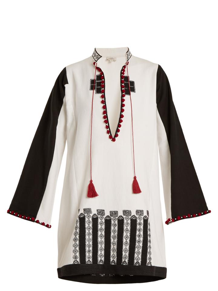 Talitha Moroccan-embroidery Cotton-canvas Tunic
