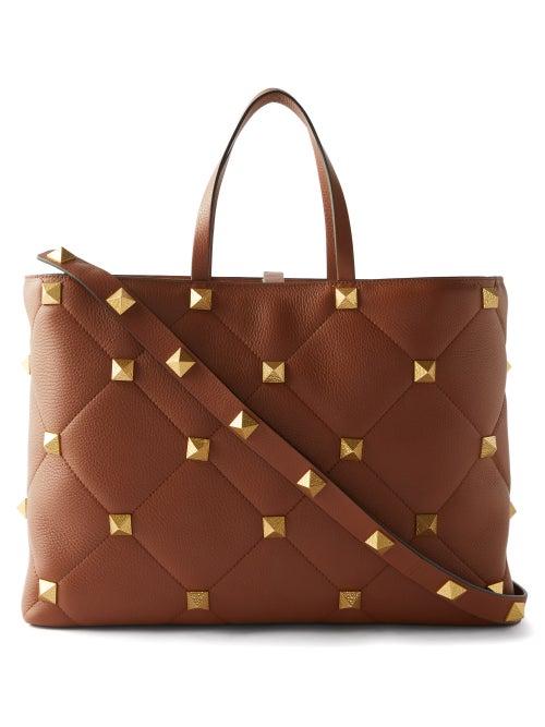Valentino Garavani - Roman Stud Large Quilted-leather Tote - Womens - Tan