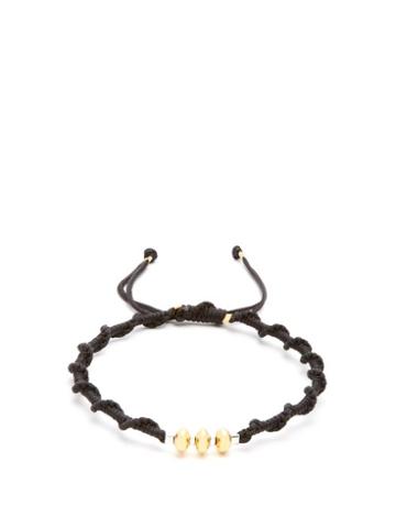 Matchesfashion.com Black Dakini - Gold Vermeil And Cord Bracelet - Mens - Black Gold