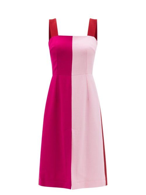 Ladies Rtw Dolce & Gabbana - Square-neck Panelled Wool-blend Crepe Dress - Womens - Multi