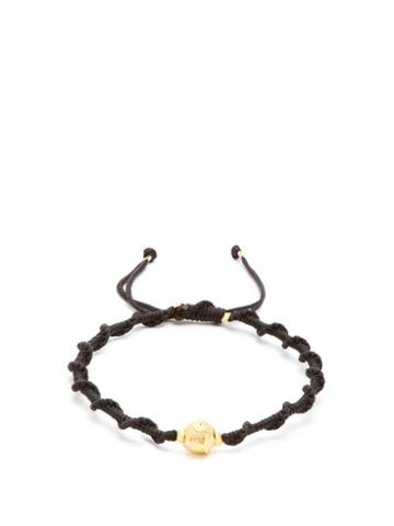 Matchesfashion.com Black Dakini - Gold Vermeil And Cord Bracelet - Mens - Black Multi