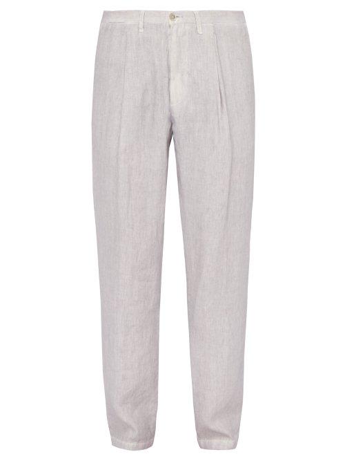 Matchesfashion.com 120% Lino - Linen Trousers - Mens - Grey