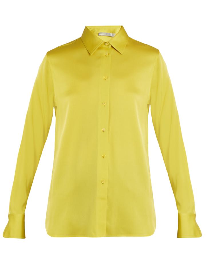 Vince Point-collar Stretch-silk Shirt