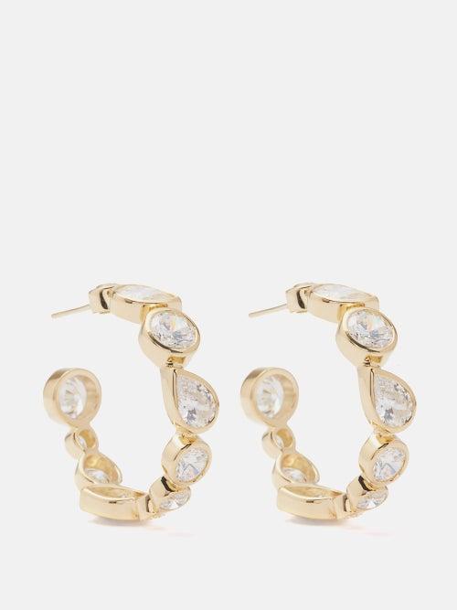Completedworks - Crystal & 14kt Gold-vermeil Hoop Earrings - Womens - Crystal Multi