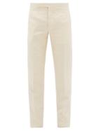 Matchesfashion.com Ralph Lauren Purple Label - Slim-leg Silk-blend Tailored Trousers - Mens - Cream