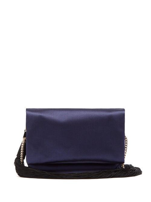 Matchesfashion.com Galvan - Tassel Chain-strap Satin Shoulder Bag - Womens - Navy