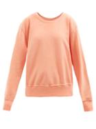 Les Tien - Crew-neck Brushed-back Cotton Sweatshirt - Womens - Coral