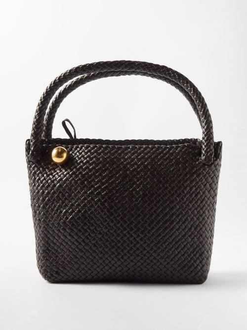 Bottega Veneta - Tosca Intrecciato-leather Shoulder Bag - Womens - Dark Brown