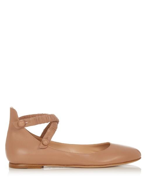 Gianvito Rossi Crossover-strap Leather Flats