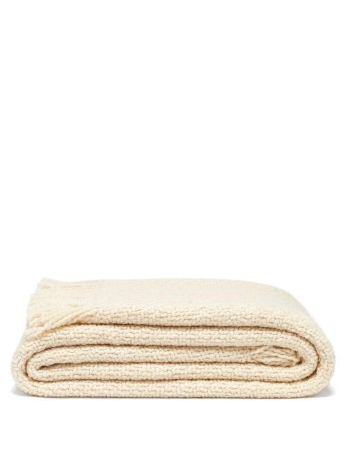 Matchesfashion.com Aessai - Santa Fringed Merino-wool Blend Throw - Cream