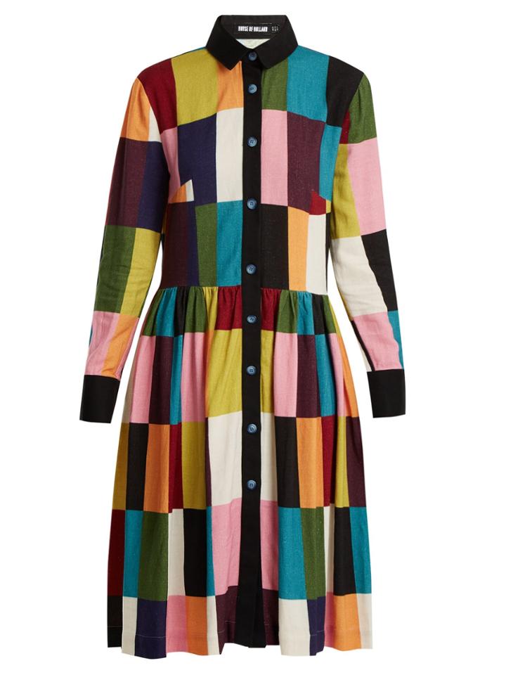 House Of Holland Patchwork-print Shirtdress