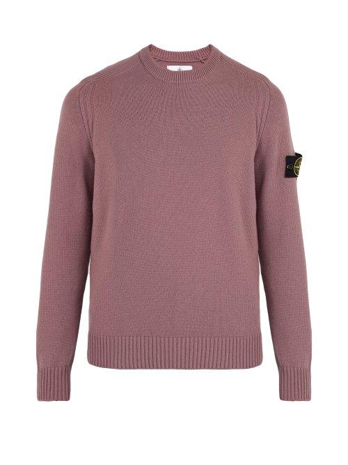 Matchesfashion.com Stone Island - Knitted Crew Neck Sweatshirt - Mens - Pink