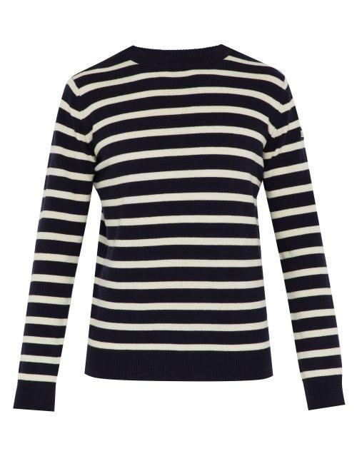 Matchesfashion.com Holiday Boileau - Striped Knitted Wool Sweater - Mens - Navy