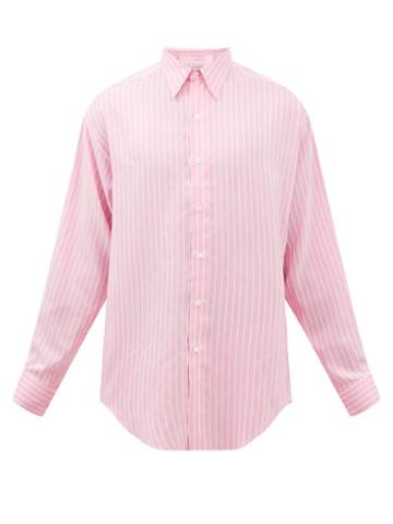 Umit Benan B+ - Striped Silk-blend Poplin Shirt - Mens - Pink