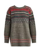 Matchesfashion.com Junya Watanabe - Fair Isle Knitted Wool Sweater - Womens - Grey Multi