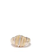 Yvonne Lon - Chevaliere Diamond & 9kt Gold Ring - Womens - Silver Gold