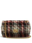 Matchesfashion.com Balenciaga - Bb Round Plaid Bag - Womens - Black White