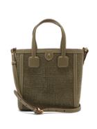 Matchesfashion.com Mark Cross - Antibes Small Leather-trimmed Linen Tote Bag - Womens - Green