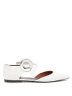 Matchesfashion.com Proenza Schouler - Front Tie Leather Flats - Womens - White