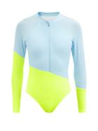 Ladies Beachwear Cynthia Rowley - Nazare Colour-block Surfing Swimsuit - Womens - Blue Multi