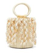 Matchesfashion.com Sensi Studio - X Loulou De Saison Shell Fringed Straw Bucket Bag - Womens - Beige