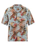 Matchesfashion.com Nipoaloha - Gamecock Printed Poplin Shirt - Mens - Blue Multi