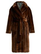Matchesfashion.com Kwaidan Editions - Belted Faux Fur Coat - Womens - Dark Brown