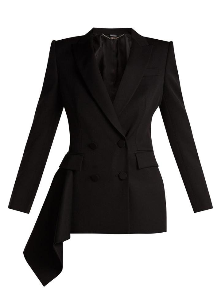 Alexander Mcqueen Double-breasted Wool Grain De Poudre Jacket
