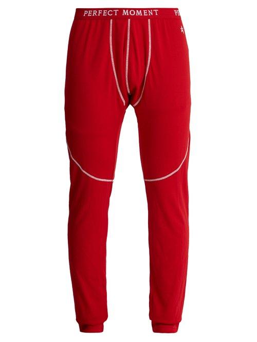 Matchesfashion.com Perfect Moment - Tapered Leg Knit Base Layer Trousers - Mens - Red