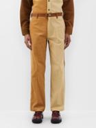 Marni X Carhartt - X Carhartt Wip Colour-block Cotton Trousers - Mens - Tobacco
