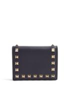 Matchesfashion.com Valentino - Rockstud French Flap Leather Wallet - Womens - Navy