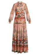 Stella Jean Posata Japanese Floral-print Chiffon Dress