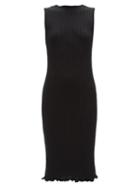 Mm6 Maison Margiela - Keyhole Ribbed-cotton Midi Dress - Womens - Black