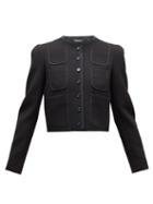 Matchesfashion.com Rochas - Multi Pocket Single Breasted Wool Jacket - Womens - Black