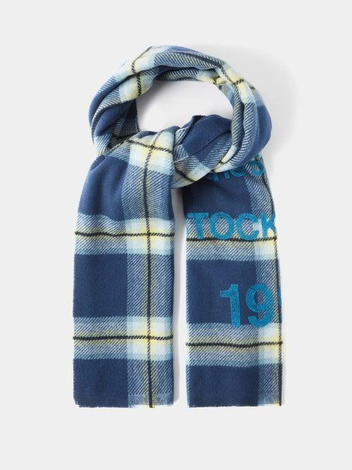 Acne Studios - Cassiar Tartan-check Wool Scarf - Womens - Blue Multi