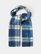 Acne Studios - Cassiar Tartan-check Wool Scarf - Womens - Blue Multi