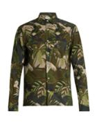 Valentino Button-cuff Leaf-print Cotton Shirt