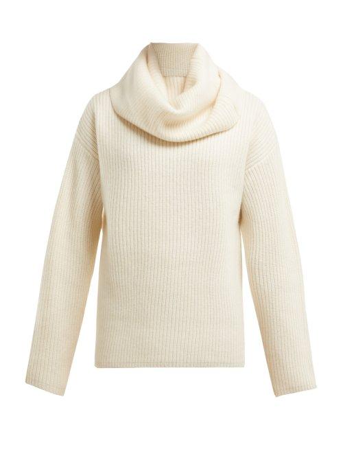 Matchesfashion.com Joseph - Oversized Roll Neck Cashmere Sweater - Womens - Cream